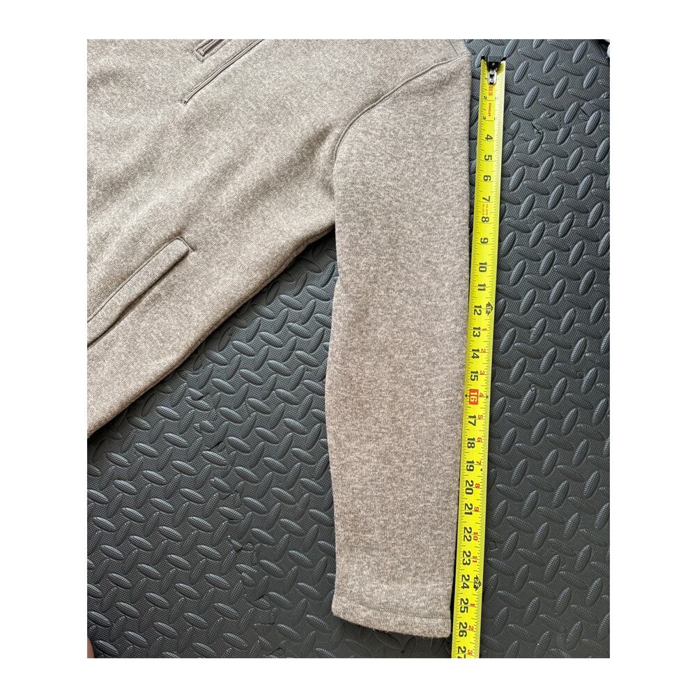 NEW Lands’ End Mens Large 1/4 Zip Fleece Brown Pullover Quarter Zip Sweater - Picture 8 of 9